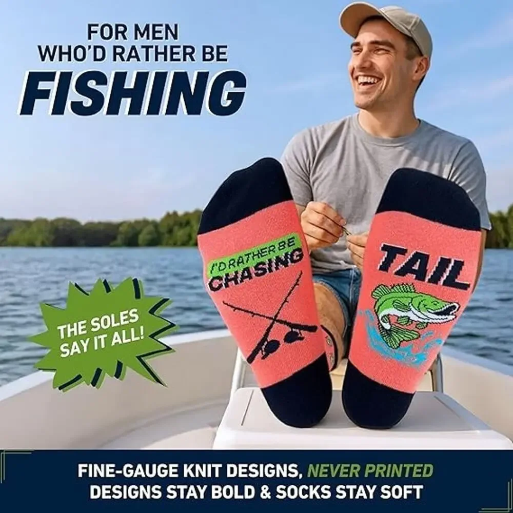 I’ll Rather Be Chasing Men Crew Socks Fishing